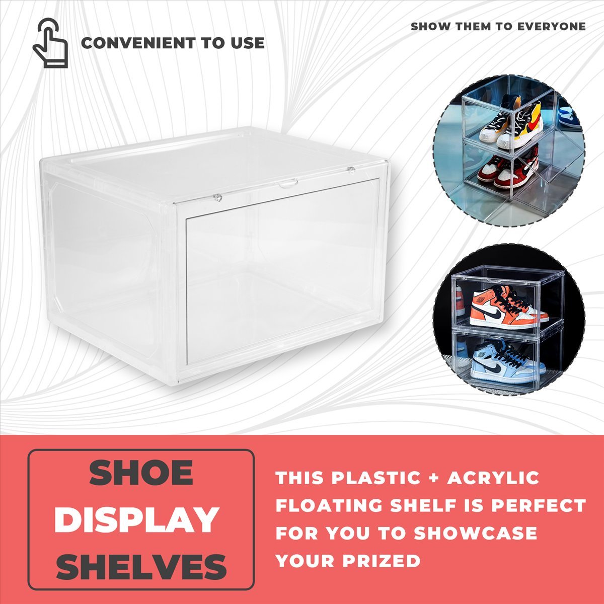 【재고 있음】자석식 흡착 스니커즈 보관함 투명 농구화  - Shoe Box Display 리뷰 및 가격